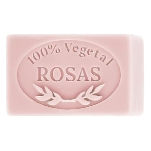 Silikonform für Rosenseifen: Rechteckige Form aus 100 % Gemüse, 6,5 x 4 x 2 cm, ideal für feste Kosmetik und Personalisierung mit Essenzen und Farbstoffen von GRAN VELADA