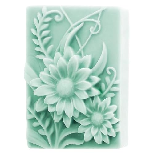 Silikonform für Seife mit Sonnenblumen, 4 Formen, antihaftbeschichtet und flexibel, ideal zur Personalisierung von Seifen mit 90 g von GRAN VELADA