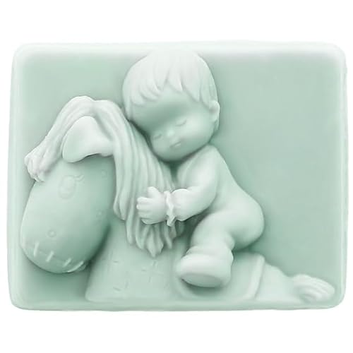 Silikonform für Seife und Basteln, Design für Kinder und Pony, ideal für Taufdetails, robust, antihaftbeschichtet und flexibel, 7 x 5,4 x 3,2 cm von GRAN VELADA