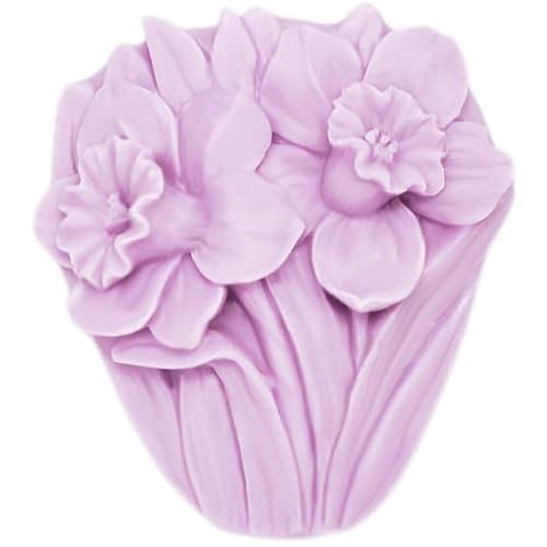 Silikonform für Seifen in Form von Glöckchenblumen, Maße 6,5 x 7,5 x 3 cm, robust und flexibel von GRAN VELADA