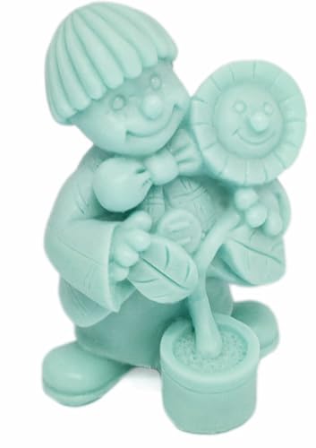 Silikonform für Seifen und Bastelarbeiten in Form eines Clowns mit Pflanze, robust und flexibel, 4 x 4 x 7 cm, einfach zu verwenden von GRAN VELADA