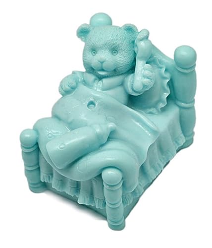 Silikonform für Seifen und Basteln, Bär im Bett, 4 x 5,5 x 5 cm, robust, antihaftbeschichtet und flexibel, einfach und unterhaltsam zu verwenden von GRAN VELADA
