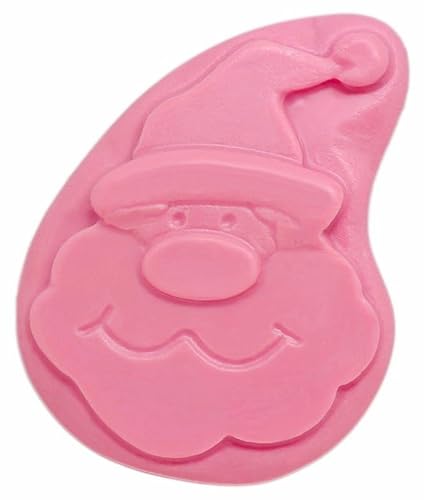 Silikonform für Seifenstücke mit Gesicht des lachenden Weihnachtsmanns in Relief, antihaftbeschichtet und robust, ideal für Bastelarbeiten, 9 x 6,6 x 1,7 cm von GRAN VELADA