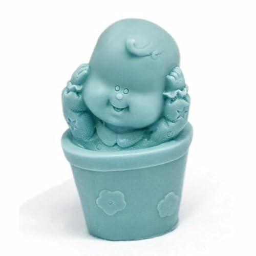 Silikonform für Taufe im Topf, antihaftbeschichtet und flexibel, ideal für Seife, Maße 3 x 4 x 7 cm, 70 g Seife, kreatives Basteln von GRAN VELADA