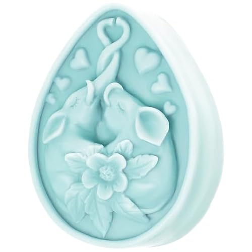 Silikonform mit Elefanten, ideal für Seifen, Hochzeitsdetails, robust und antihaftbeschichtet, Tropfenform mit romantischem Design, Maße 5 x 7,5 x 2,5 cm. von GRAN VELADA