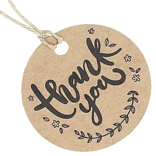 Thank You Etiketten aus Karton, rund, für Geschenke, 0 Stück, schönes und elegantes Design, ideal zum Personalisieren Ihrer Kreationen. von GRAN VELADA