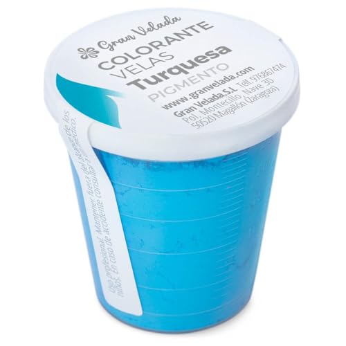 Türkisfarbenes Kerzenpulver, nicht wandernde Pigmente, lebendige und langlebige Farben, hohe Ergiebigkeit, ideal für handgefertigte Kerzen und Fanalien, 30 ml von GRAN VELADA