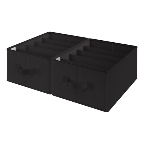GRANNY SAYS Hosen Organizer für Kleiderschrank, 2 Stück Schubladen Organizers, T-Shirt Organizer Schrank, Schwarz Jeans Organizer für Kleiderschrank, Faltbare Aufbewahrungsbox Stoff für Kleidung von GRANNY SAYS