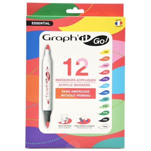 GRAPH'IT GO Acrylstifte Set mit 12 Stiften - Essential GRAPH'IT GO Acrylstifte Set mit 12 Stiften - Essential von GRAPH'IT