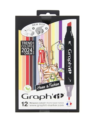GRAPH'IT Oz International GI00142 Alkohol-Marker, doppelt, feine Spitze/Keilspitze, groß von GRAPH'IT