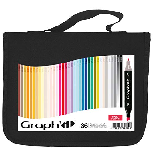 Graph 'it 36 Stück Marker, Alkohol Doppelspitze Basic Colors von GRAPH'IT