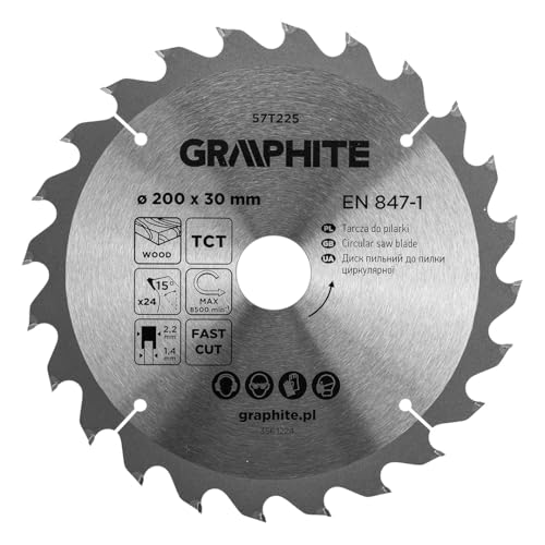 GRAPHITE Kreissägeblatt Widia – Hartmetall Sägeblatt für Holz, Spanplatte, MDF, Sperrholz & Aluminium – Präzise Schnitte, inkl. Reduzierringe Sauber und Schnell GRAPHITE Kreissägeblatt Widia – Hartmetall Sägeblatt für Holz, Spanplatte, MDF, Sperrholz & Aluminium – Präzise Schnitte, inkl. Reduzierringe Sauber und Schnell von GRAPHITE