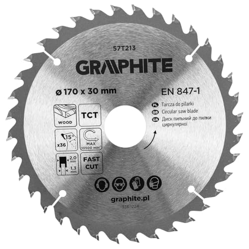 GRAPHITE Kreissägeblatt Widia – Hartmetall Sägeblatt für Holz, Spanplatte, MDF, Sperrholz & Aluminium – Präzise Schnitte, inkl. Reduzierringe Sauber und Schnell GRAPHITE Kreissägeblatt Widia – Hartmetall Sägeblatt für Holz, Spanplatte, MDF, Sperrholz & Aluminium – Präzise Schnitte, inkl. Reduzierringe Sauber und Schnell von GRAPHITE