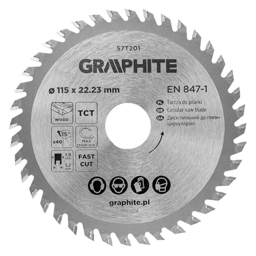 GRAPHITE Kreissägeblatt Widia – Hartmetall Sägeblatt für Holz, Spanplatte, MDF, Sperrholz & Aluminium – Präzise Schnitte, inkl. Reduzierringe Sauber und Schnell GRAPHITE Kreissägeblatt Widia – Hartmetall Sägeblatt für Holz, Spanplatte, MDF, Sperrholz & Aluminium – Präzise Schnitte, inkl. Reduzierringe Sauber und Schnell von GRAPHITE