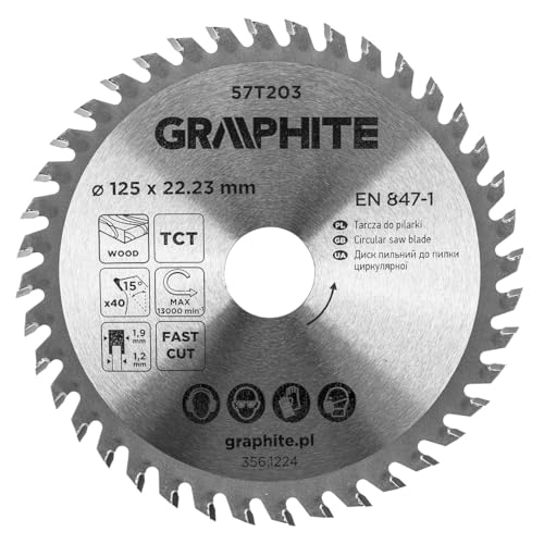 GRAPHITE Kreissägeblatt Widia – Hartmetall Sägeblatt für Holz, Spanplatte, MDF, Sperrholz & Aluminium – Präzise Schnitte, inkl. Reduzierringe Sauber und Schnell GRAPHITE Kreissägeblatt Widia – Hartmetall Sägeblatt für Holz, Spanplatte, MDF, Sperrholz & Aluminium – Präzise Schnitte, inkl. Reduzierringe Sauber und Schnell von GRAPHITE