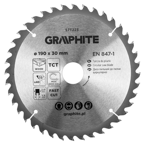 GRAPHITE Kreissägeblatt Widia – Hartmetall Sägeblatt für Holz, Spanplatte, MDF, Sperrholz & Aluminium – Präzise Schnitte, inkl. Reduzierringe Sauber und Schnell GRAPHITE Kreissägeblatt Widia – Hartmetall Sägeblatt für Holz, Spanplatte, MDF, Sperrholz & Aluminium – Präzise Schnitte, inkl. Reduzierringe Sauber und Schnell von GRAPHITE