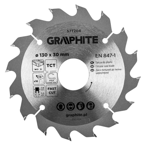 GRAPHITE Kreissägeblatt Widia – Hartmetall Sägeblatt für Holz, Spanplatte, MDF, Sperrholz & Aluminium – Präzise Schnitte, inkl. Reduzierringe Sauber und Schnell GRAPHITE Kreissägeblatt Widia – Hartmetall Sägeblatt für Holz, Spanplatte, MDF, Sperrholz & Aluminium – Präzise Schnitte, inkl. Reduzierringe Sauber und Schnell von GRAPHITE
