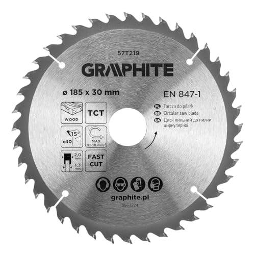 GRAPHITE Kreissägeblatt Widia – Hartmetall Sägeblatt für Holz, Spanplatte, MDF, Sperrholz & Aluminium – Präzise Schnitte, inkl. Reduzierringe Sauber und Schnell GRAPHITE Kreissägeblatt Widia – Hartmetall Sägeblatt für Holz, Spanplatte, MDF, Sperrholz & Aluminium – Präzise Schnitte, inkl. Reduzierringe Sauber und Schnell von GRAPHITE