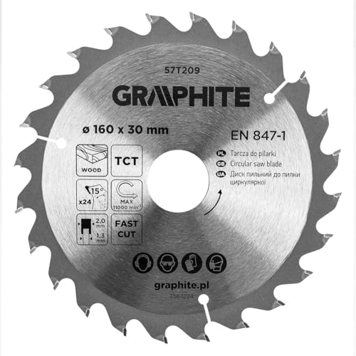 GRAPHITE Kreissägeblatt Widia – Hartmetall Sägeblatt für Holz, Spanplatte, MDF, Sperrholz & Aluminium – Präzise Schnitte, inkl. Reduzierringe Sauber und Schnell GRAPHITE Kreissägeblatt Widia – Hartmetall Sägeblatt für Holz, Spanplatte, MDF, Sperrholz & Aluminium – Präzise Schnitte, inkl. Reduzierringe Sauber und Schnell von GRAPHITE