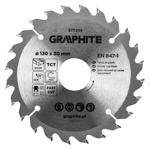 GRAPHITE Kreissägeblatt Widia – Hartmetall Sägeblatt für Holz, Spanplatte, MDF, Sperrholz & Aluminium – Präzise Schnitte, inkl. Reduzierringe Sauber und Schnell GRAPHITE Kreissägeblatt Widia – Hartmetall Sägeblatt für Holz, Spanplatte, MDF, Sperrholz & Aluminium – Präzise Schnitte, inkl. Reduzierringe Sauber und Schnell von GRAPHITE