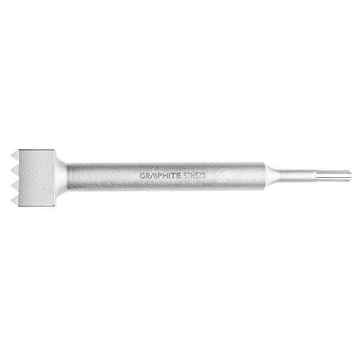 GRAPHITE SDS-Plus Meißel Erbsenschütze 40 x 40 mm, 16 Zähne, Länge 250 mm - Hochleistungsmeißel für effizientes Abtragen und Stemmen - Langlebig und zuverlässig von GRAPHITE