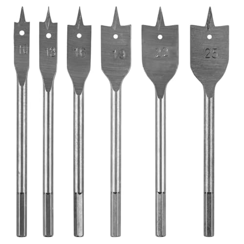 GRAPHITE Spatenbohrer-Set Holz, 6-teilig, 1/4 Zoll Schnellwechsel-Sechskantschaft, Ø 10–25 mm, flacher Holzbohrer, Flachfräsbohrer Set, Flachfräser holz GRAPHITE Spatenbohrer-Set Holz, 6-teilig, 1/4 Zoll Schnellwechsel-Sechskantschaft, Ø 10–25 mm, flacher Holzbohrer, Flachfräsbohrer Set, Flachfräser holz von GRAPHITE