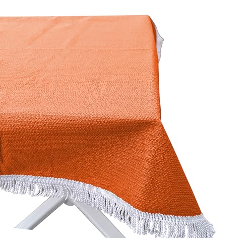 GRASEKAMP Qualität seit 1972 Gartentischdecke 130x180cm Oval Orange Weichschaum Witterungsbeständig Wetterfest geschäumt Pflegeleicht abwaschbar von GRASEKAMP Qualität seit 1972