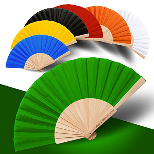 Faltfächer für Hochzeit & Events –Personalisierbarer Fächer aus Holz (CALESA) (Grün, 50er-Pack) von GRAVURE CONCEPT