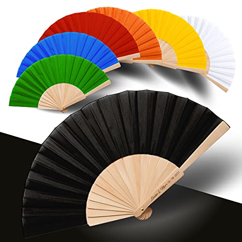 Faltfächer für Hochzeit & Events –Personalisierbarer Fächer aus Holz (CALESA) (Schwarz, Stückweise) von GRAVURE CONCEPT