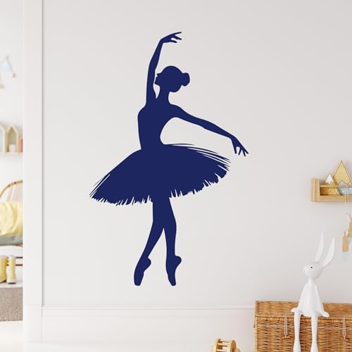 GRAZDesign Ballett Wandtattoo Ballerina Tänzerin Silhouette für Kinderzimmer Mädchen Tanzräume Wandaufkleber groß - 48x30cm / silbergrau von GRAZDesign