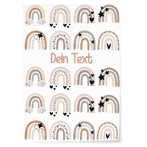 GRAZDesign Bügelbilder Kleine Regenbogen Set mit Namen personalisiert, Aufbügler DIN A4 Bogen GRAZDesign Bügelbilder Kleine Regenbogen Set mit Namen personalisiert, Aufbügler DIN A4 Bogen von GRAZDesign