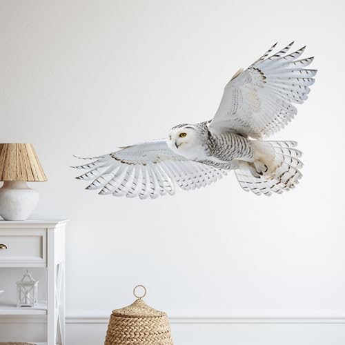 GRAZDesign Eulen Wandtattoo 3D-Schnee-Eule Wandsticker Dekoration für Wohnzimmer & Kinderzimmer - 90x60cm von GRAZDesign