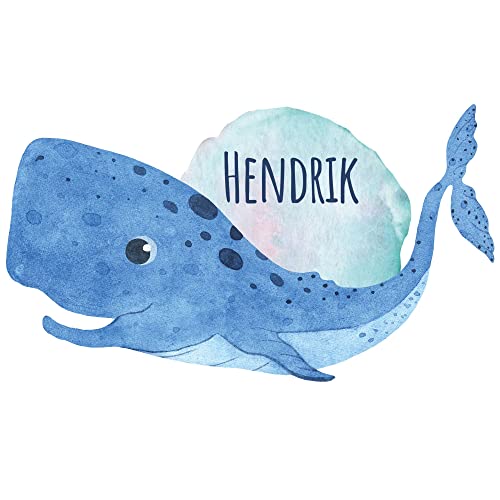 GRAZDesign Wal Wandtattoo Kinderzimmer Junge Name Blau Wal XXL groß, Wandsticker Baby Babyzimmer Mädchen personalisiert Aquarell, Wandaufkleber Deko Jungen BxH, 100x57cm GRAZDesign Wal Wandtattoo Kinderzimmer Junge Name Blau Wal XXL groß, Wandsticker Baby Babyzimmer Mädchen personalisiert Aquarell, Wandaufkleber Deko Jungen BxH, 100x57cm von GRAZDesign