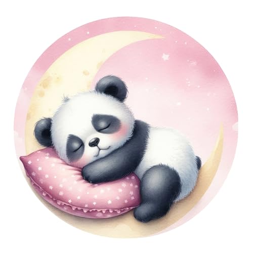 GRAZDesign Wandtattoo Babyzimmer Mädchen Baby Panda Bär schlafend - Wandaufkleber Kinderzimmer Wanddeko selbstklebend - 30x30cm von GRAZDesign