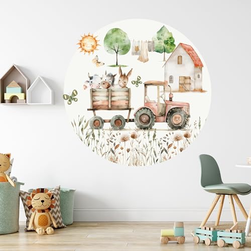 GRAZDesign Wandtattoo Bauernhof XXL rund Wandsticker Kinderzimmer Jungen Trecker Traktor Tiere Wandaufkleber - 81x80cm GRAZDesign Wandtattoo Bauernhof XXL rund Wandsticker Kinderzimmer Jungen Trecker Traktor Tiere Wandaufkleber - 81x80cm von GRAZDesign