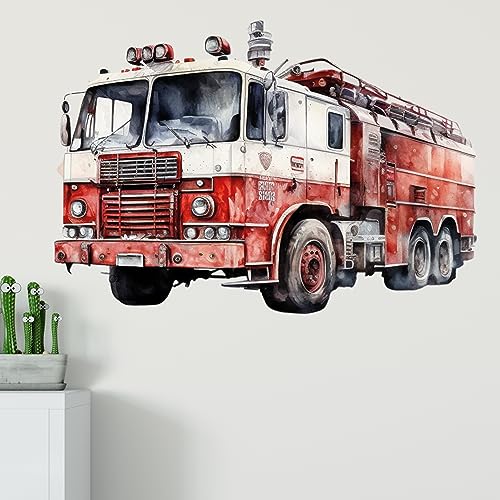 GRAZDesign Wandtattoo Feuerwehr Kinderzimmer, Wand Aufkleber Tattoo Kinder Auto, Feuerwehrauto Wandaufkleber für Jungenzimmer & Teenager 82x57cm GRAZDesign Wandtattoo Feuerwehr Kinderzimmer, Wand Aufkleber Tattoo Kinder Auto, Feuerwehrauto Wandaufkleber für Jungenzimmer & Teenager 82x57cm von GRAZDesign