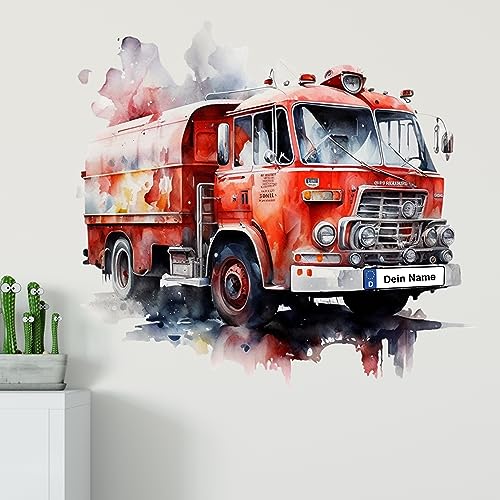 GRAZDesign Wandtattoo Feuerwehr Kinderzimmer Junge mit Namen personalisiert, Wand Aufkleber Tattoo Kinder Auto, Feuerwehrauto Wandaufkleber für Jungenzimmer 43x40cm GRAZDesign Wandtattoo Feuerwehr Kinderzimmer Junge mit Namen personalisiert, Wand Aufkleber Tattoo Kinder Auto, Feuerwehrauto Wandaufkleber für Jungenzimmer 43x40cm von GRAZDesign