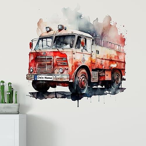 GRAZDesign Wandtattoo Feuerwehr Kinderzimmer Junge mit Namen personalisiert, Wand Aufkleber Tattoo Kinder Auto, Feuerwehrauto Wandaufkleber für Jungenzimmer 57x57cm GRAZDesign Wandtattoo Feuerwehr Kinderzimmer Junge mit Namen personalisiert, Wand Aufkleber Tattoo Kinder Auto, Feuerwehrauto Wandaufkleber für Jungenzimmer 57x57cm von GRAZDesign