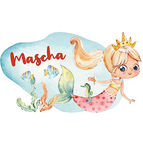 GRAZDesign Wandtattoo Kinderzimmer Mädchen, Meerjungfrau mit Namen, Babyzimmer personalisiert, Entfernbare Wandsticker / 100x57cm GRAZDesign Wandtattoo Kinderzimmer Mädchen, Meerjungfrau mit Namen, Babyzimmer personalisiert, Entfernbare Wandsticker / 100x57cm von GRAZDesign