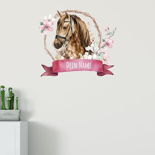 GRAZDesign Wandtattoo Pferd mit Namen personalisiert, Kinderzimmer für Mädchen - 34x30cm von GRAZDesign