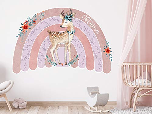 GRAZDesign Wandtattoo Regenbogen Kinderzimmer mit Namen personalisiert, Wandsticker Babyzimmer Kinder Aufkleber, Tiere Reh für Jungen und Mädchen GRAZDesign Wandtattoo Regenbogen Kinderzimmer mit Namen personalisiert, Wandsticker Babyzimmer Kinder Aufkleber, Tiere Reh für Jungen und Mädchen von GRAZDesign