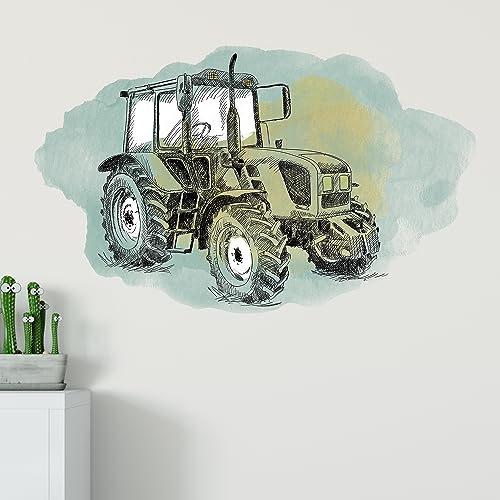 GRAZDesign Wandtattoo Traktor Trecker Kinderzimmer, Wand Aufkleber Tattoo Kinder Auto, Bauernhof Wandaufkleber für Jungenzimmer & Teenager (93x57cm, Grün) GRAZDesign Wandtattoo Traktor Trecker Kinderzimmer, Wand Aufkleber Tattoo Kinder Auto, Bauernhof Wandaufkleber für Jungenzimmer & Teenager (93x57cm, Grün) von GRAZDesign