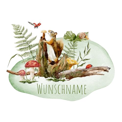 GRAZDesign Wandtattoo Waldtiere mit Namen personalisiert Kinderzimmer, Babyzimmer, Wandaufkleber Eichhörnchen - 78x57cm GRAZDesign Wandtattoo Waldtiere mit Namen personalisiert Kinderzimmer, Babyzimmer, Wandaufkleber Eichhörnchen - 78x57cm von GRAZDesign