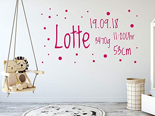 GRAZDesign Wandtattoo zur Geburt mit Wunschname und Datum - 100x57cm / 045 hellrosa GRAZDesign Wandtattoo zur Geburt mit Wunschname und Datum - 100x57cm / 045 hellrosa von GRAZDesign
