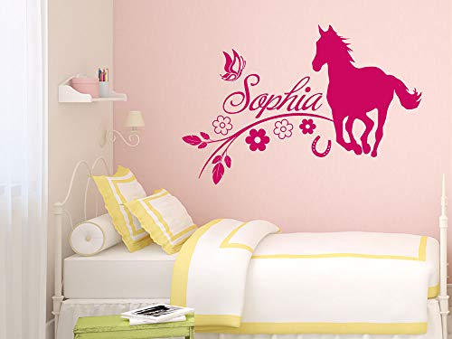GRAZDesign Pferde Wandtattoo Kinderzimmer Mädchen Pferd mit Namen personalisiert, Mädchenzimmer Deko von GRAZDesign