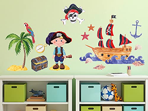 GRAZDesign Wandtattoo Piraten Welt Kinderzimmer Junge, Wandaufkleber für Jungenzimmer, Wandsticker Jungs Pirat Schiff Insel Deko selbstklebend GRAZDesign Wandtattoo Piraten Welt Kinderzimmer Junge, Wandaufkleber für Jungenzimmer, Wandsticker Jungs Pirat Schiff Insel Deko selbstklebend von GRAZDesign