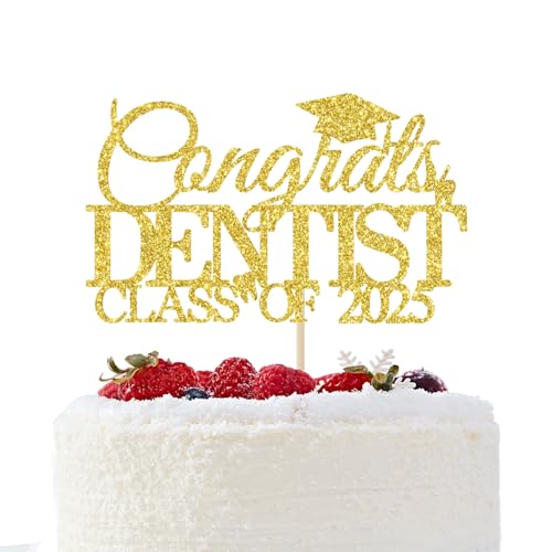 Congrats Dentist Cake Topper - Doctor Graduation Decorations - Future Dentist, Class of 2024 Medical School Graduation Party Dekorationen, Gold Glitter Congrats Dentist Cake Topper - Doctor Graduation Decorations - Future Dentist, Class of 2024 Medical School Graduation Party Dekorationen, Gold Glitter von GREABRRY