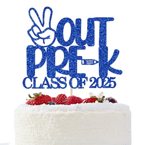 Out Pre-K Class of 2024 Cake Topper, Preschool/Kindergarten Grad Cake Topper, Vorschule Abschluss Party Dekorationen, Blau Glitzer Out Pre-K Class of 2024 Cake Topper, Preschool/Kindergarten Grad Cake Topper, Vorschule Abschluss Party Dekorationen, Blau Glitzer von GREABRRY