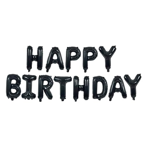 Schwarz Happy Birthday Luftballons Banner- GREATRIL Geburtstag Folie Ballons Girlande Party Dekoration für Geburtstag Halloween Wednesday Party Zubehör Schwarz Happy Birthday Luftballons Banner- GREATRIL Geburtstag Folie Ballons Girlande Party Dekoration für Geburtstag Halloween Wednesday Party Zubehör von GREATRIL