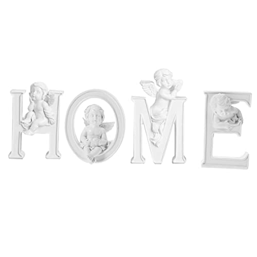 GREENADSCAPE 1 Satz Harzornamente für zu Hause Küchendekor Hausbrief Zeichen feng digitaler Wecker House Decoration HOMEDekorationen hochzeitsdeko kreative Brief Wohnkultur Desktop- Weiß von GREENADSCAPE